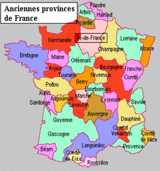 Map showing old French Provinces 